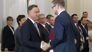 Uroczystość w Pałacu Prezydenckim - Michał Woś zostaje ministrem