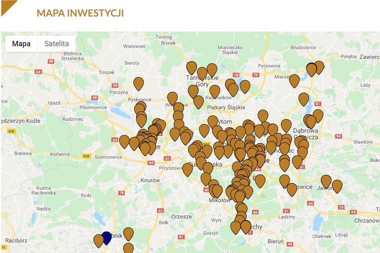 Mapa inwestycji portalu ŚląskiBiznes.pl – zobaczcie, co buduje się w woj. śląskim, ŚląskiBiznes.pl