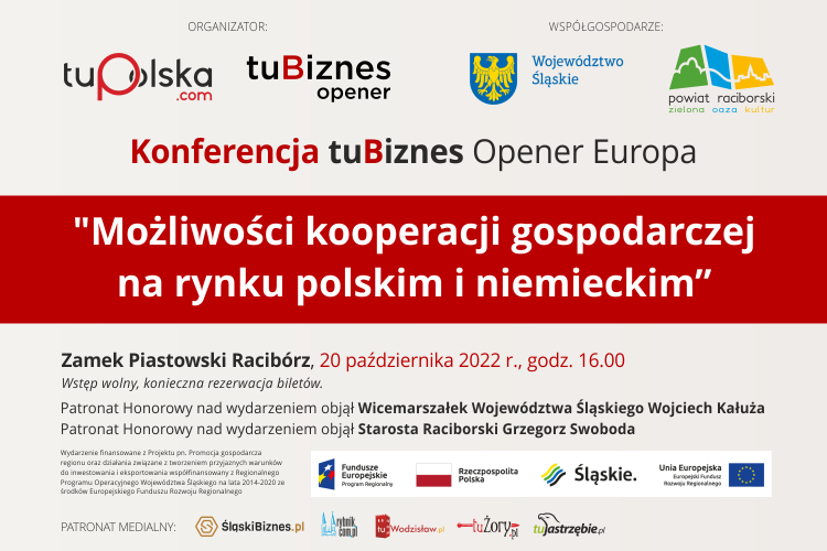 tuBiznes Opener Europa o współpracy firm z Polski i Niemiec przed nami. Zapraszamy na zamek do Raciborza, 