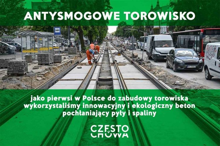 Antysmogowe torowisko powstaje w Częstochowie. To pierwsza taka inwestycja w Polsce!, UM Częstochowa