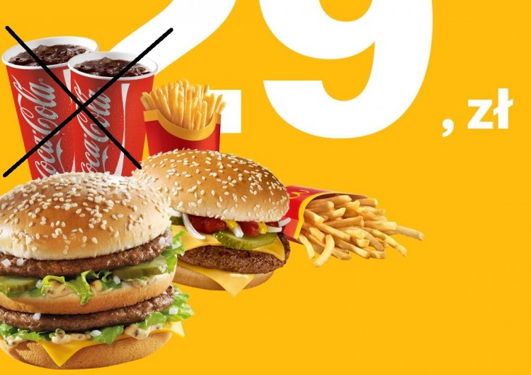 McDonald's wycofał słodkie napoje gazowane z zestawów promocyjnych, materiały prasowe