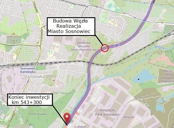 Sosnowiec – Mysłowice: będzie przebudowa wyczekiwanego odcinka drogi S1 (mapa), GDDKiA