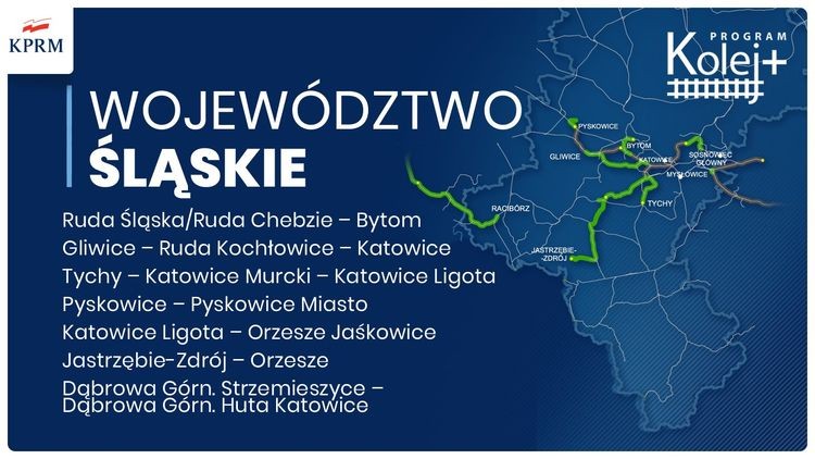 Kolej Plus: 7 inwestycji w woj. śląskim będzie realizowane, gov.pl/archiwum