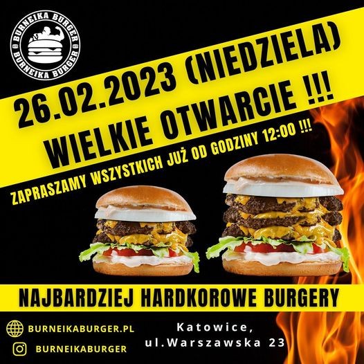 Hardkorowe burgery zniknęły z Katowic. Klapa Roberta Burneiki, FB/burneikaburger