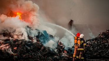 Pożar sortowni śmieci w Jastrzębiu-Zdroju